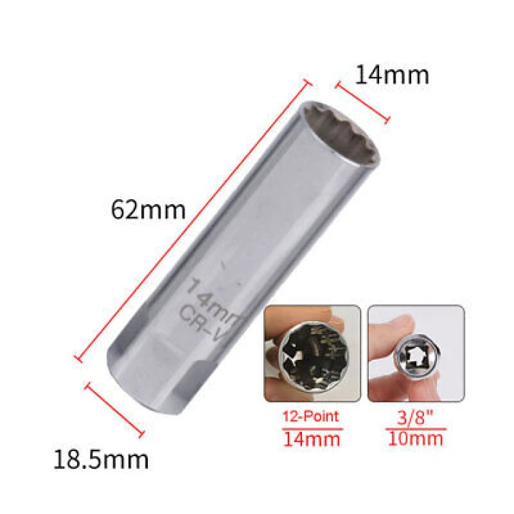 KLJUČ ZA SVJEČICE 3/8 - 14mm - 12 kutni