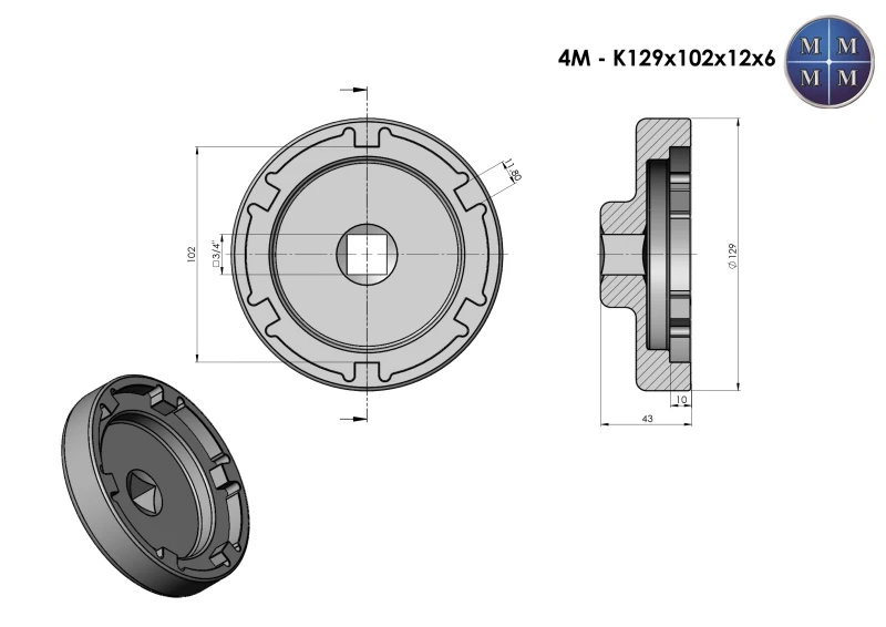 KLJUČ ZA KRUNASTU MATICU MAN TGL ZADNJA OSOVINA