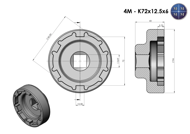 KLJUČ ZA MATICU PREDNJE OSOVINE MAN TGL